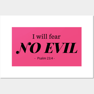 I will fear no evil bible verse quote Posters and Art